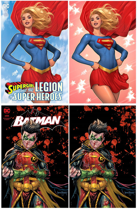 LEGION OF SUPERHORES #23 DAVID NAKAYAMA & BATMAN #655 TYLER KIRKHAM SDCC TRADE/VIRGIN FOIL VARIANT BUNDLE