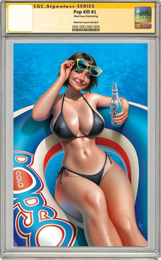 POP KILL #1 WARREN LOUW BLACK BIKINI VIRGIN VARIANT LIMITED TO 400 COPIES CGC SS PREORDER