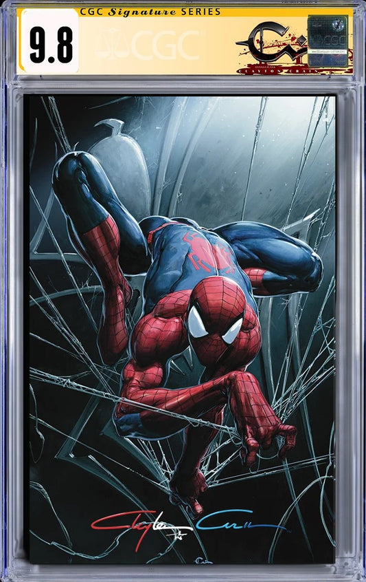 AMAZING SPIDER-MAN #1004 CLAYTON CRAIN VIRGIN VARIANT LIMITED TO 888 COPIES CGC SS 9.8 RWB & STAR SIGNATURE