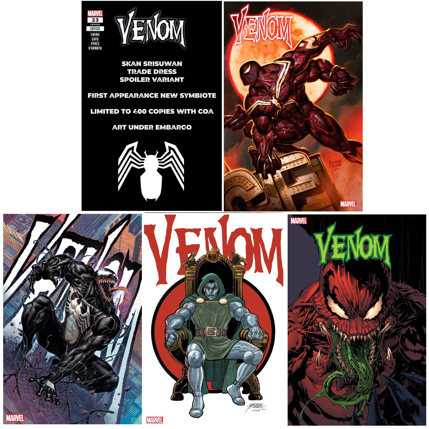 VENOM #23 SKAN SRISUWAN SPOILER VARIANT LIMITED TO 400 COPIES WITH NUMBRED COA + 1:25, 1:50, 1:100 & 1:200 VARIANT