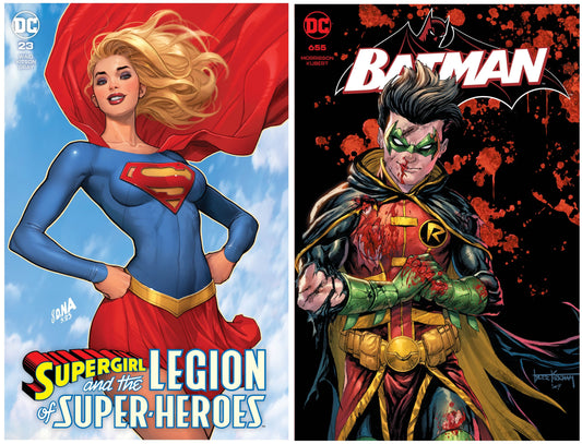 LEGION OF SUPERHORES #23 DAVID NAKAYAMA & BATMAN #655 TYLER KIRKHAM SDCC TRADE DRESS VARIANT BUNDLE