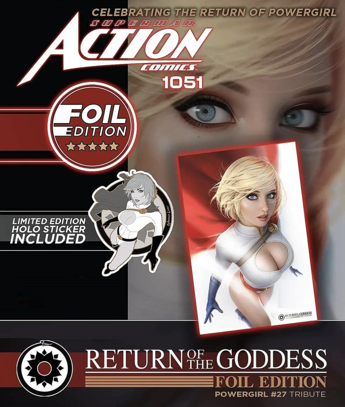 ACTION COMICS #1051 WARREN LOUW FOIL VIRGIN VARIANT LIMITED TO 1000 (INCLUDES HOLO FOIL STICKER)