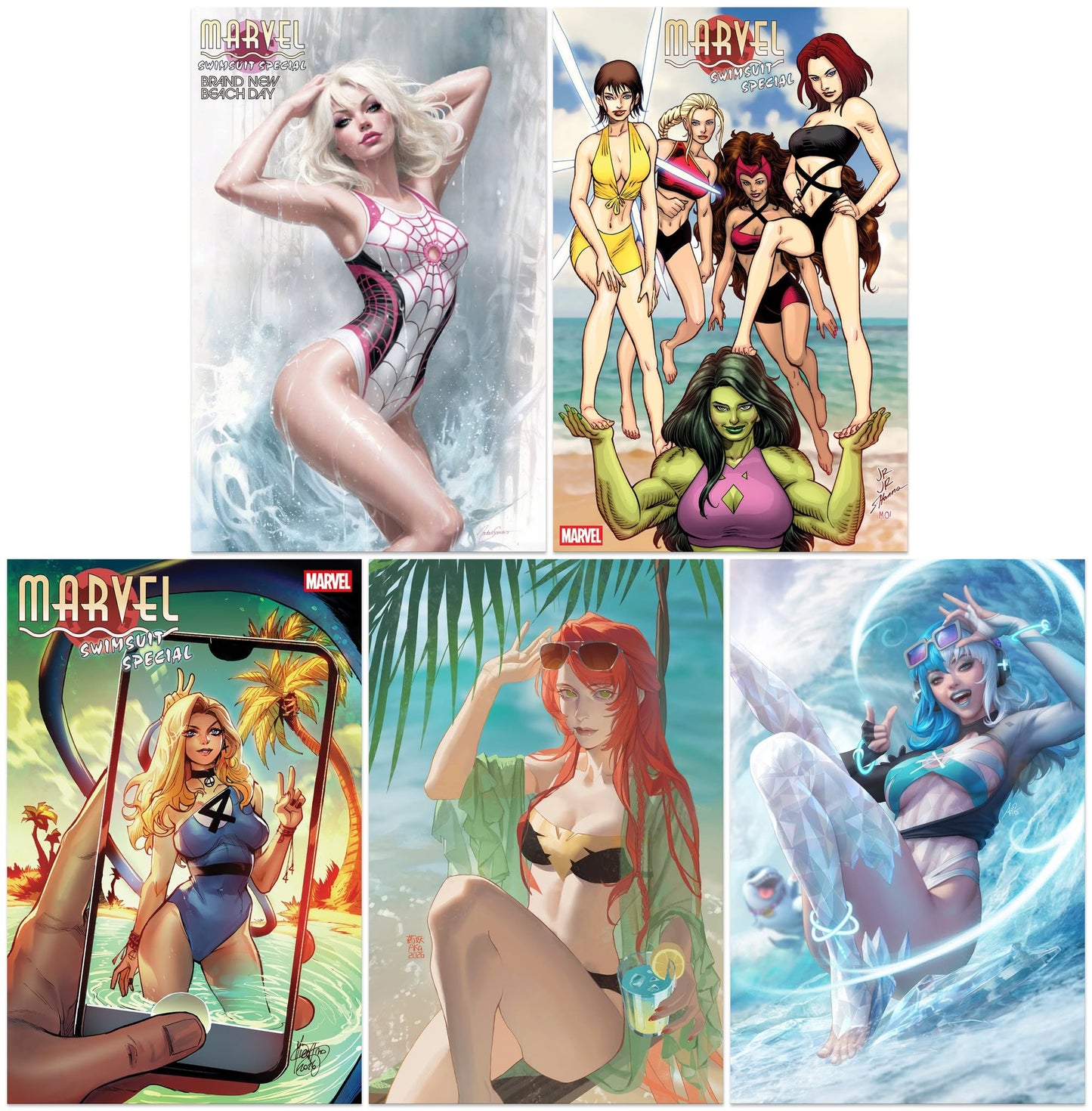 MARVEL SWIMSUIT SPECIAL: BRAND NEW BEACH DAY #1 NATALI SANDERS VARIANT LIMITED TO 1500 COPIES + 1:25, 1:50, 1:100 & 1:200 VARIANTS