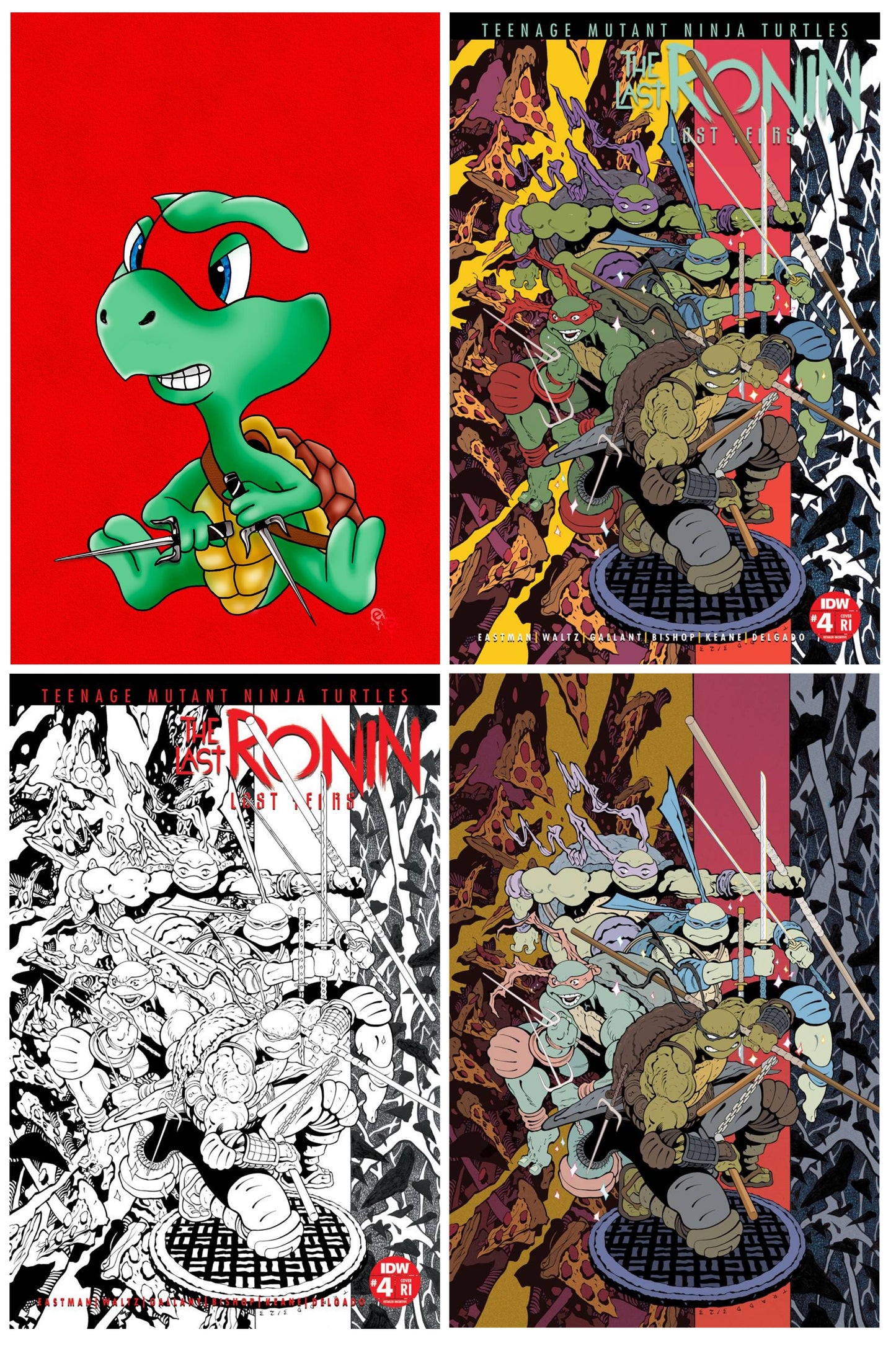 TMNT LAST RONIN LOST YEARS #4 ERIC HEARD NEGATIVE BABY VIRGIN  VARIANT LIMITED TO 777 COPIES WITH NUMBERED COA + 1:25, 1:50 & 1:100 VARIANT