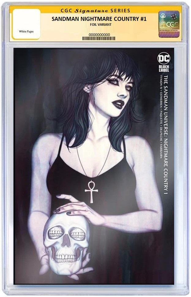 SANDMAN NIGHTMARE COUNTRY #1 JENNY FRISON MEXICAN FOIL LAKE COMO VARIANT LIMITED TO 1000 COPIES CGG SS SIGNED BY NEIL GAIMAN PREORDER