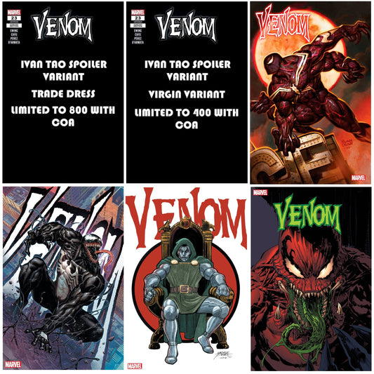 VENOM #23 IVAN TAO SPOILER TRADE/VIRGIN VARIANT SET LIMITED TO 400 SETS WITH NUMBERED COA + 1:25, 1:50, 1:100 & 1:200 VARIANT