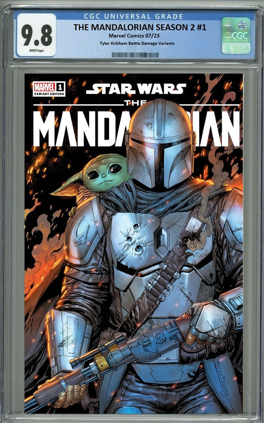 STAR WARS MANDALORIAN SEASON 2 #1 TYLER KIRKHAM BATTLE DAMAGE TRADE DRESS VARIANT LIMITED TO 3000 COPIES CGC 9.8 PREORDER