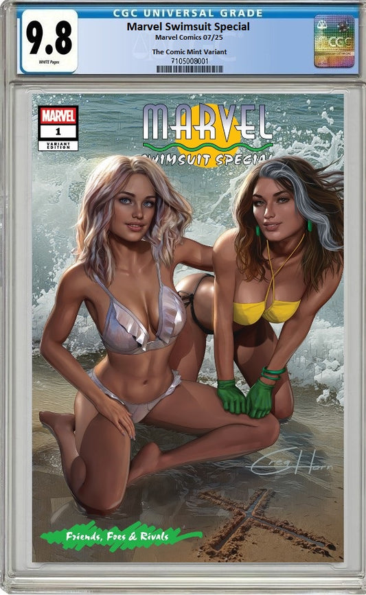 MARVEL SWIMSUIT SPECIAL FRIENDS FOES & RIVALS #1 GREG HORN WOMEN OF X TRADE DRESS VARIANT LIMITED TO 3000 COPIES CGC 9.8 PREORDER