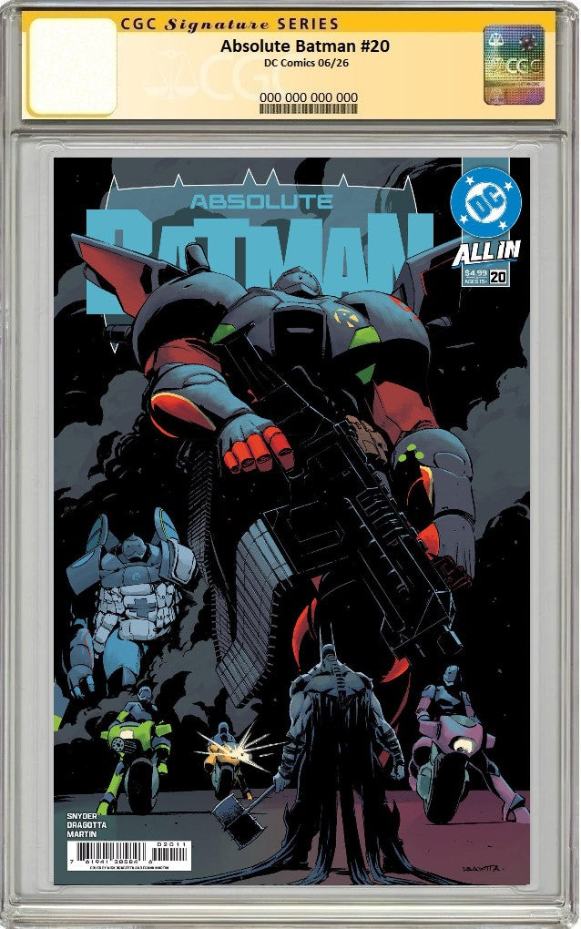 ABSOLUTE BATMAN #20 CVR A NICK DRAGOTTA CGC SS SIGNED BY SCOTT SNYDER