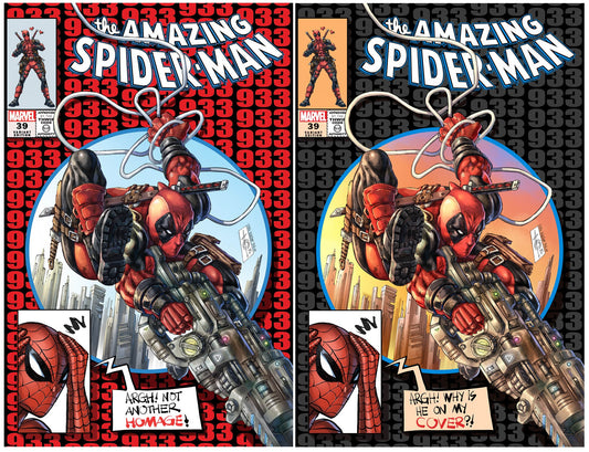 AMAZING SPIDER-MAN #39 ALAN QUAH RED/SILVER TRADE DRESS ANTI-HOMAGE VARIANT SET LIMITED TO 600 SETS WITH NUMBER COA