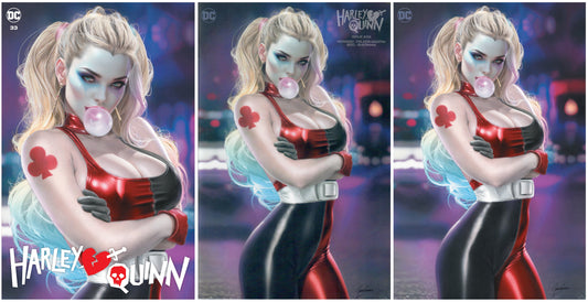 HARLEY QUINN #33 NATALI SANDERS TRADE/VIRGIN VARIANT SET LIMITED TO 600 SETS WITH NUMBERED COA & FREE MINIMAL TRADE DRESS VARIANT LIMITED TO 1500 COPIES