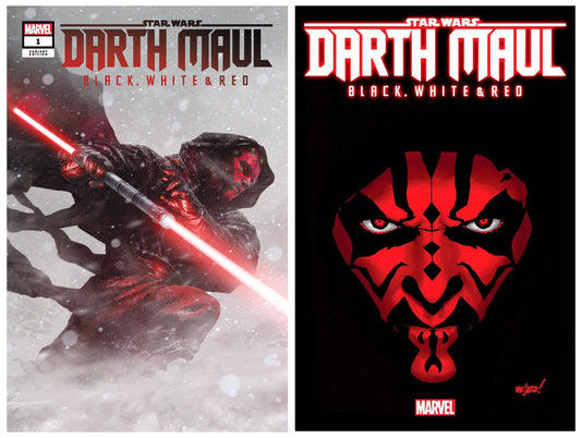 STAR WARS DARTH MAUL BLACK WHITE & RED #1 RAHZZAH VARIANT LIMITED TO ONLY 600 COPIES WITH NUMBERED COA + 1:25 VARIANT