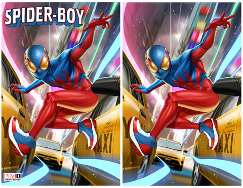 SPIDER-BOY #1 INHYUK LEE TRADE/VIRGIN VARIANT SET LIMITED TO 800 SETS WITH NUMBERED COA