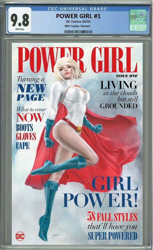 POWER GIRL #1 NATALI SANDERS VARIANT LIMITED TO 800 COPIES WITH NUMBERED COA CGC 9.8 PREORDER