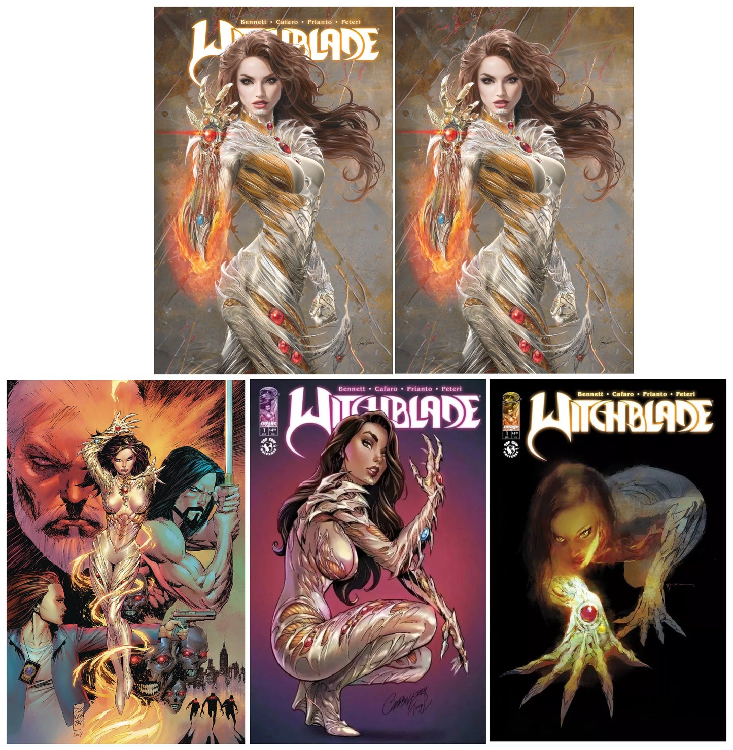 WITCHBLADE #1 NATALI SANDERS TRADE/VIRGIN VARIANT SET LIMITED TO 500 SETS + 1:25, 1:50 & 1:100 VARIANT