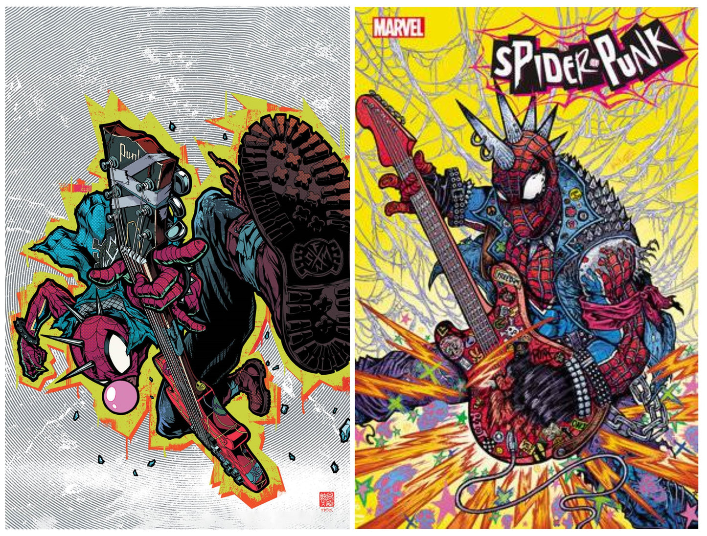 SPIDER-PUNK ARMS RACE #1 TAKASHI OKAZAKI VIRGIN VARIANT LIMITED TO 500 COPIES WITH NUMBERED COA + 1:25 VARIANT