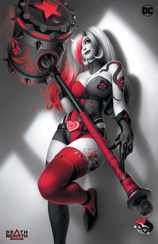 HARLEY QUINN BLACK WHITE REDDER #5 WARREN LOUW FOIL VARIANT LIMITED TO 500 COPIES WITH NUMBERED COA