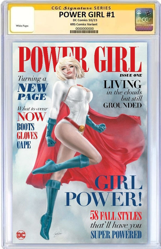 POWER GIRL #1 NATALI SANDERS VARIANT LIMITED TO 800 COPIES WITH NUMBERED COA CGC SS PREORDER