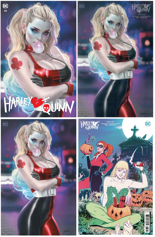 HARLEY QUINN #33 NATALI SANDERS TRADE/VIRGIN VARIANT SET LIMITED TO 600 SETS WITH NUMBERED COA + 1:25 VARIANT & FREE MINIMAL TRADE DRESS VARIANT LIMITED TO 1500 COPIES