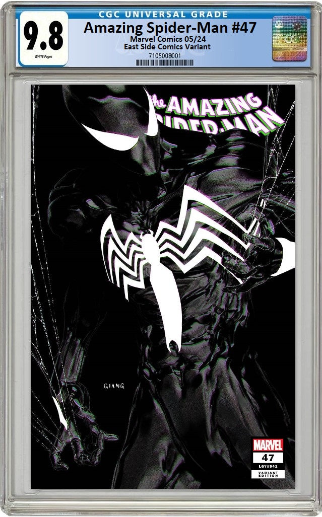 AMAZING SPIDER-MAN #47 JOHN GIANG BLACK SUIT NEGATIVE VARAINT LIMITED TO 600 COPIES WITH NUMBERED COA CGC 9.8 PREORDER