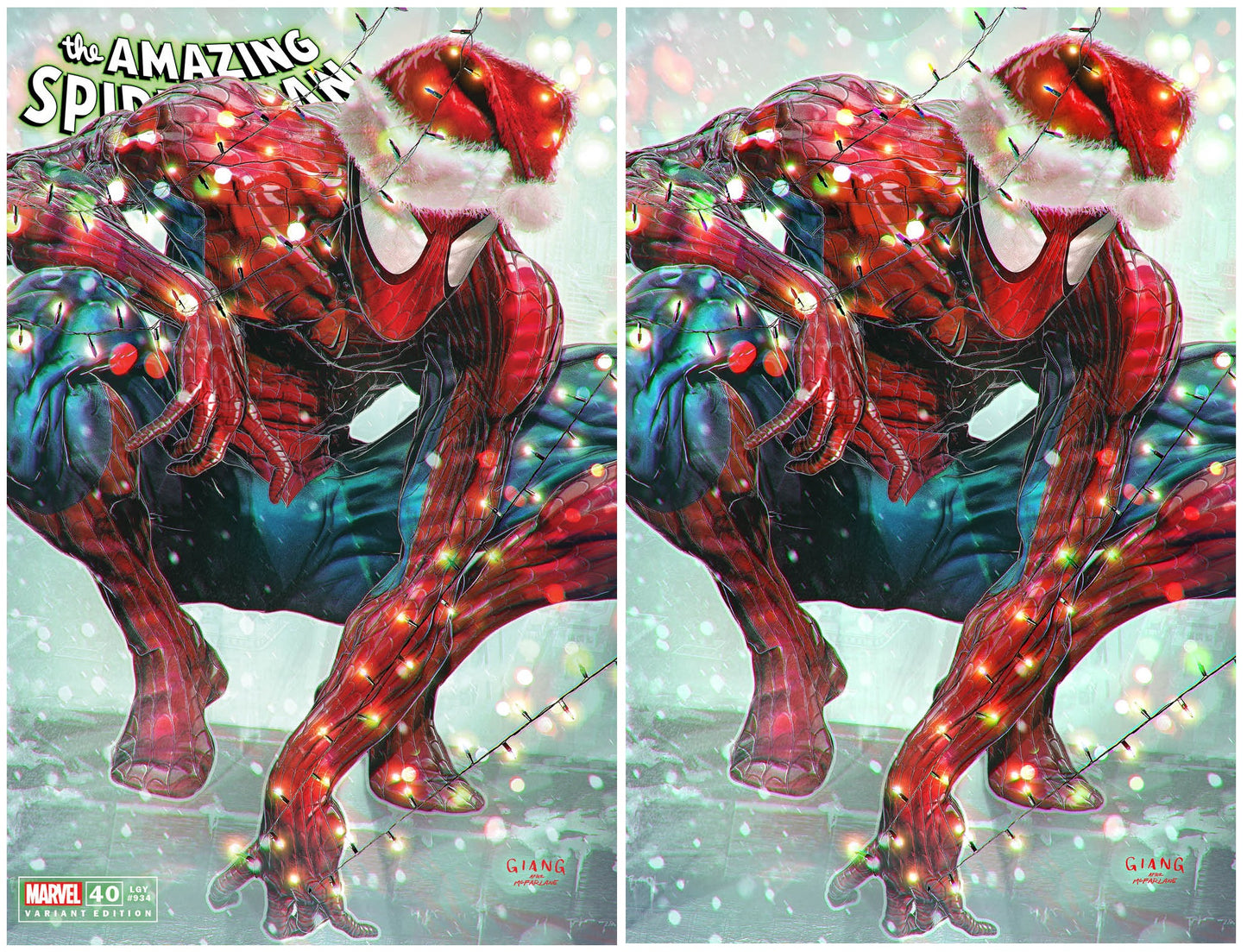 AMAZING SPIDER-MAN #40 JOHN GIANG XMAS SPECIAL TRADE/VIRGIN VARIANT SET LIMITED TO 1000 SETS