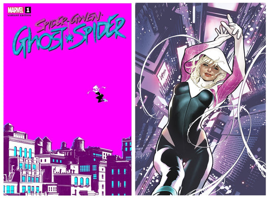 SPIDER-GWEN THE GHOST-SPIDER #1 DAVID BALDEON SKYLINE VARANT LIMITED TO 500 COPIES WITH NUMBERED COA + 1:50 VARIANT