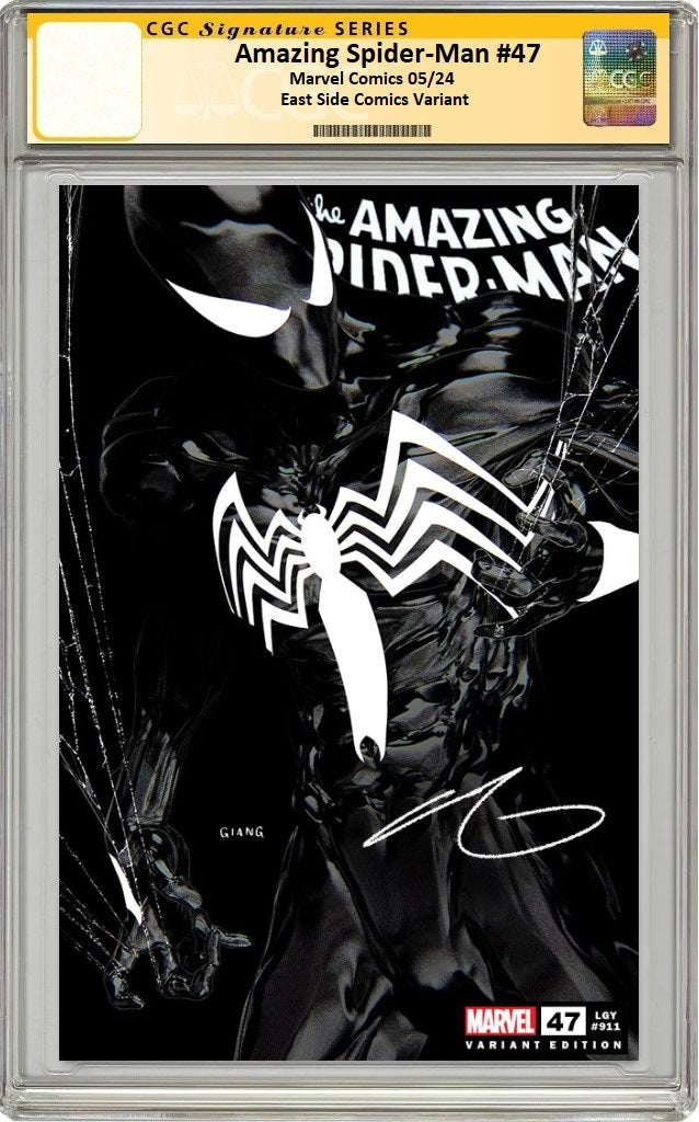 AMAZING SPIDER-MAN #47 JOHN GIANG BLACK SUIT NEGATIVE VARAINT LIMITED TO 600 COPIES WITH NUMBERED COA CGC SS PREORDER