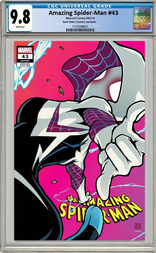 AMAZING SPIDER-MAN #43 TAKASHI OKAZAKI VARIANT LIMITED TO 500 COPIES WITH NUMBERED COA CGC 9.8 PREORDER