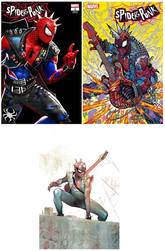 SPIDER-PUNK ARMS RACE #1 RAFAEL GRASSETTI VARIANT LIMITED TO 500 COPIES WITH NUMBERED COA + 1:25 & 1:100 VARIANTS