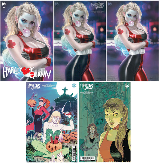 HARLEY QUINN #33 NATALI SANDERS TRADE/VIRGIN VARIANT SET LIMITED TO 600 SETS WITH NUMBERED COA + 1:25 & 1:50 VARIANT & FREE MINIMAL TRADE DRESS VARIANT LIMITED TO 1500 COPIES