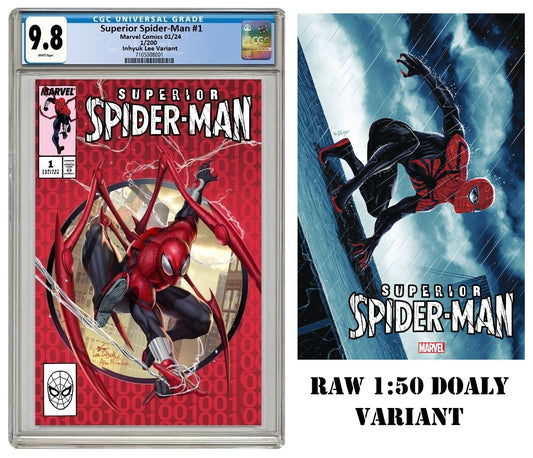 SUPERIOR SPIDER-MAN #1 INHYUK LEE ULTIMATE VARIANT LIMITED TO 200 INDIVIDUALLY NUMBERED CGC 9.8 + RAW 1:50 DOALY VARIANT