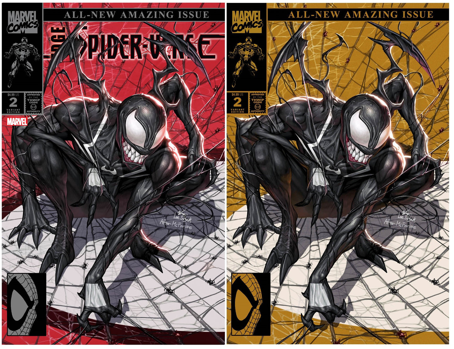 EDGE OF SPIDER-VERSE #2 INHYUK LEE RED/GOLD HOMAGE VARIANT SET LIMITED TO 800 SETS WITH NUMBERED COA