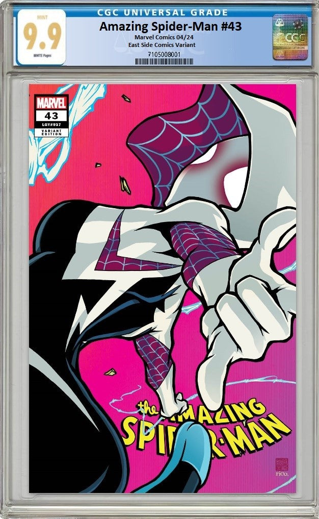 AMAZING SPIDER-MAN #43 TAKASHI OKAZAKI VARIANT LIMITED TO 500 COPIES WITH NUMBERED COA CGC 9.9
