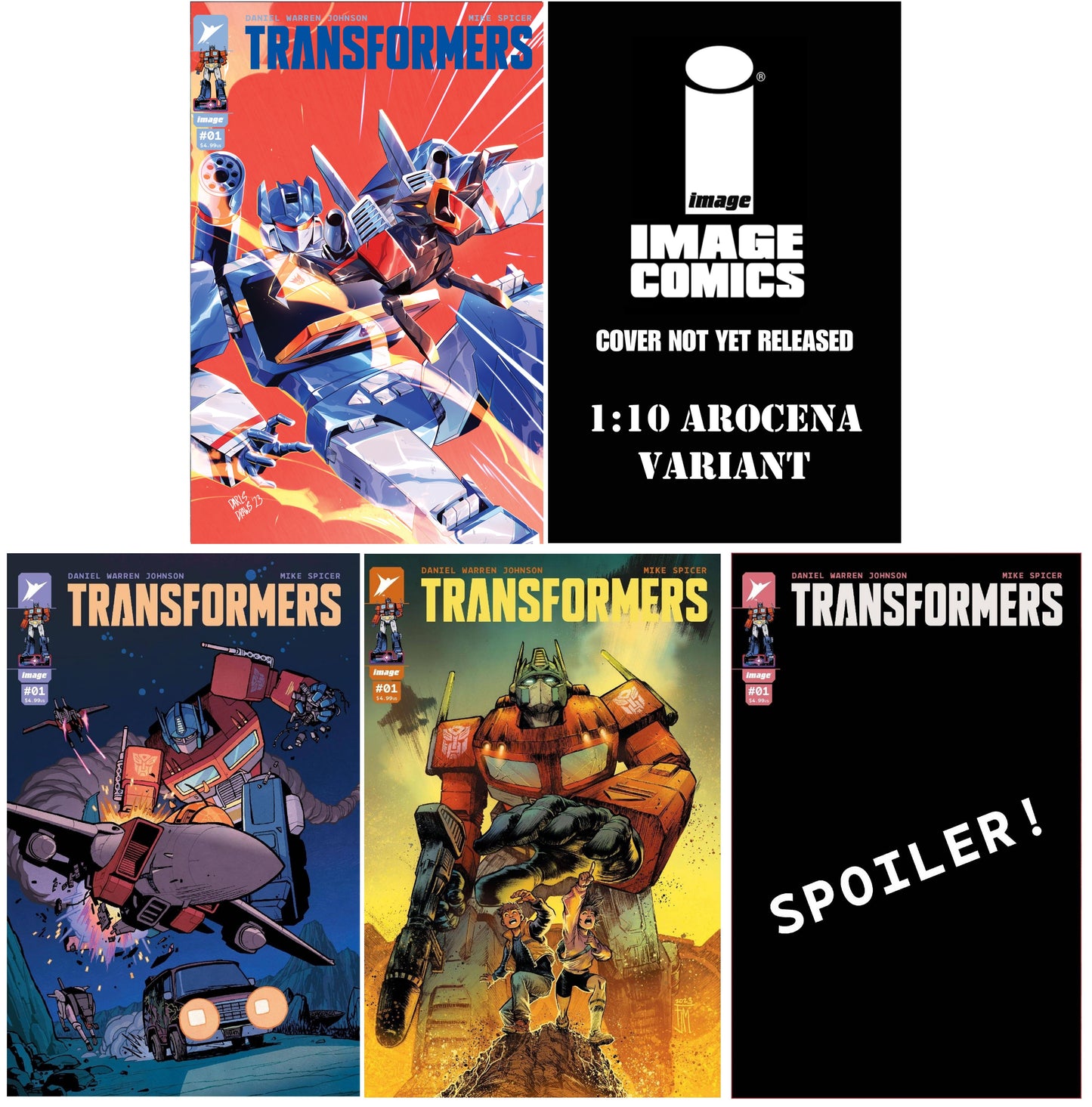 TRANSFORMERS #1 DARLSDRAWS SOUNDWAVE VARIANT LIMITED TO 300 COPIES WITH NUMBERED COA + 1:10, 1:25, 1:50 & 1:100 SPOILER VARIANT