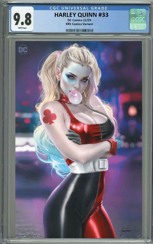 HARLEY QUINN #33 NATALI SANDERS VIRGIN VARIANT LIMITED TO 600 COPIES WITH NUMBERED COA CGC 9.8 PREORDER & FREE RAW MINIMAL TRADE DRESS VARIANT LIMITED TO 1500 COPIES