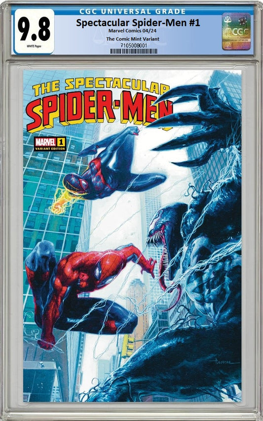SPECTACULAR SPIDER-MEN #1 DAVIDE PARATORE VARIANT LIMITED TO 500 COPIES WITH NUMBERED COA CGC 9.8 PREORDER