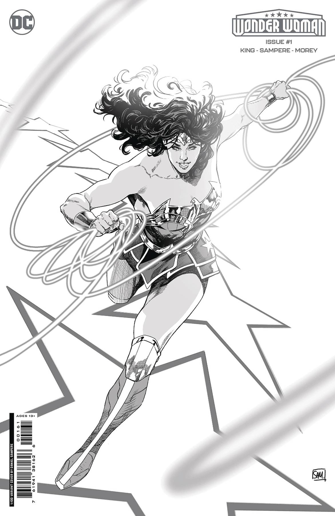 WONDER WOMAN #1  1:100 DANIEL SAMPERE B&W VARIANT