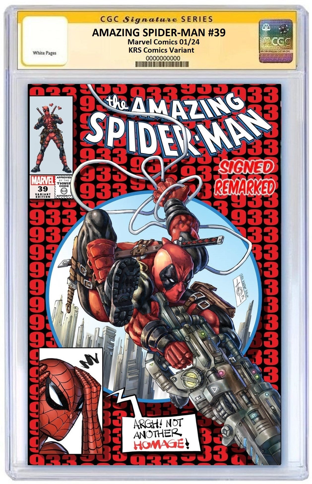 AMAZING SPIDER-MAN #39 ALAN QUAH RED TRADE DRESS ANTI-HOMAGE VARIANT LIMITED TO 3000 COPIES CGC REMARK PREORDER