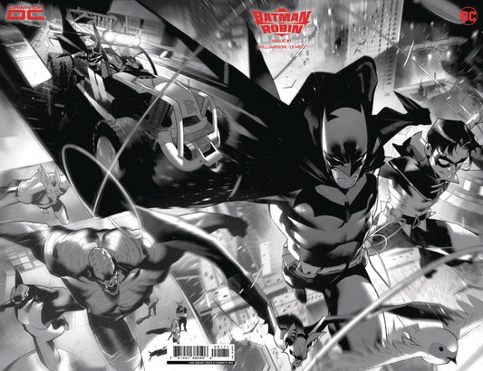 BATMAN AND ROBIN #1 1:100 SIMONE DI MEO B&W VARIANT