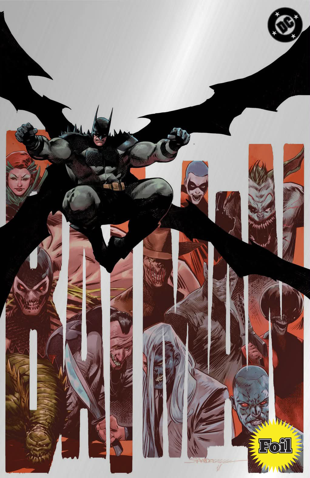 ABSOLUTE BATMAN #25 RAFA SANDOVAL SILVER FOIL VIRGIN VARIANT LIMITED TO 800 COPIES