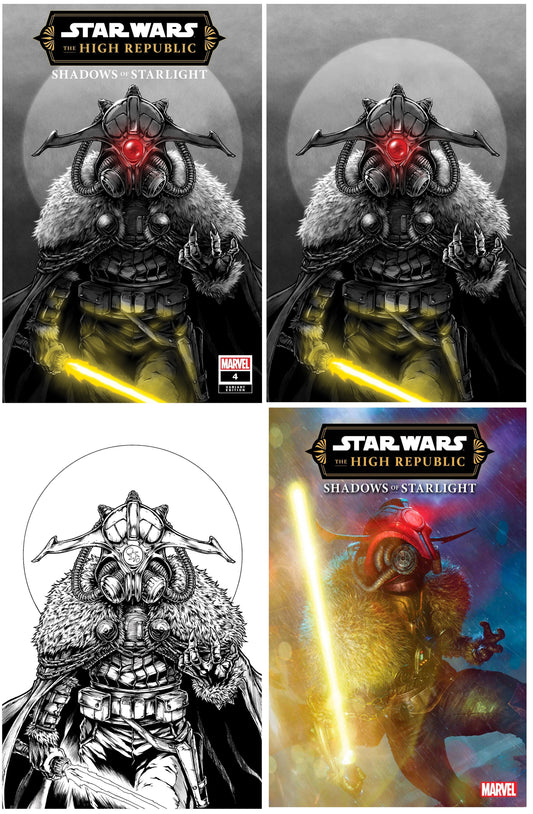 STAR WARS HIGH REPUBLIC SHADOWS OF STARLIGHT #4 TAKASHI OKAZAKI TRADE/VIRGIN VARIANT/SKETCH SET LIMITED TO 400 SETS WITH NUMBERED COA + 1:25 RAHZAAH