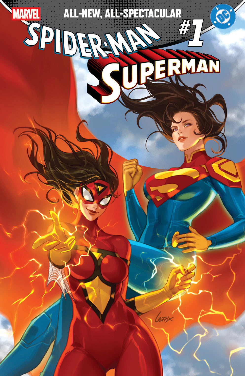 MARVEL/DC: SPIDER-MAN/SUPERMAN #1 LEIRIX LI ULTRA RARE VARIANT LIMITED TO 250 COPIES WITH NUMBERED COA