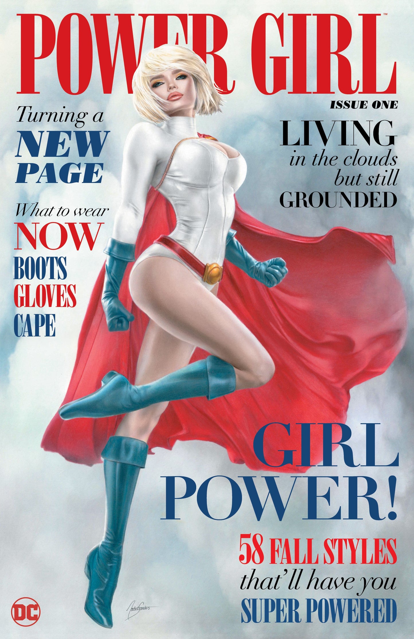 POWER GIRL #1 NATALI SANDERS VARIANT LIMITED TO 800 COPIES WITH NUMBERED COA