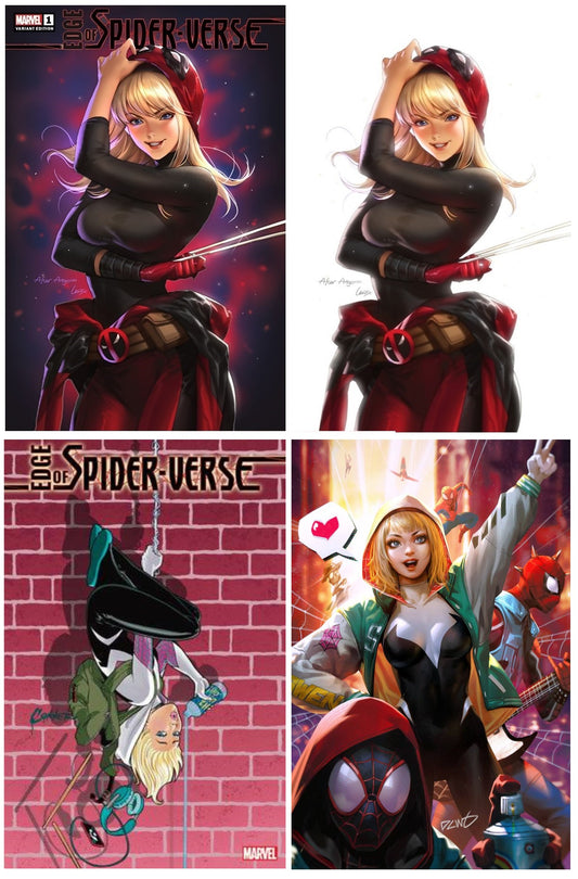 EDGE OF SPIDER-VERSE #1 LEIRIX LI HOMAGE TRADE/VIRGIN VARIANT SET LIMITED TO 600 SETS WITH NUMBERED COA + 1:25 & 1:100 VARIANTS