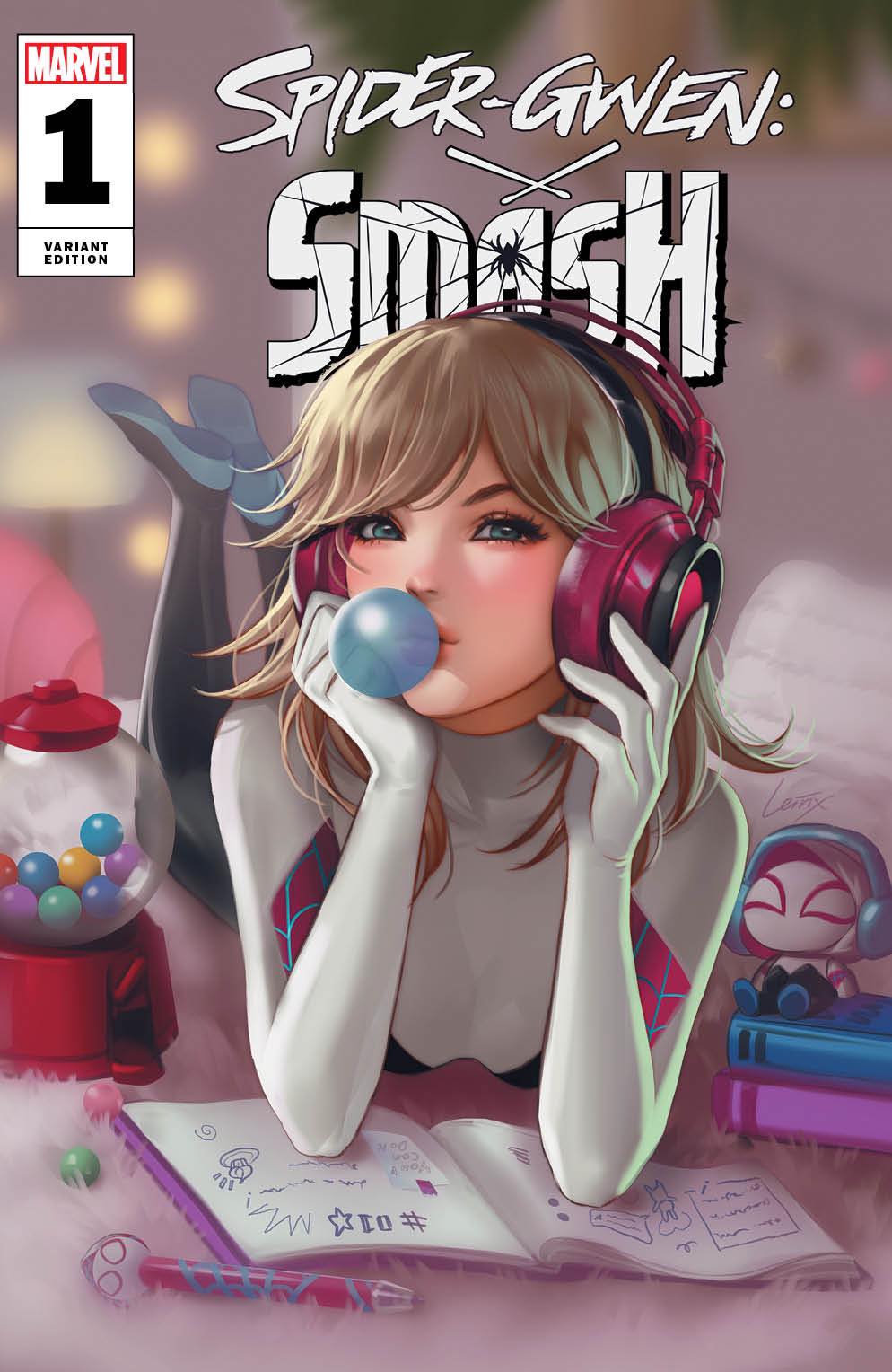 SPIDER-GWEN : SMASH #1 LEIRIX VARIANT LIMITED TO 500 COPIES WITH NUMBERED COA