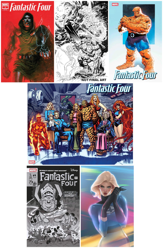 FANTASTIC FOUR #1 GABRIELE DELLOTTO VARIANT LIMITED TO 1000 COPIES WITH NUMBERED COA + 1:25, 1:25, 1:50, 1:100 & 1:200 VARIANTS