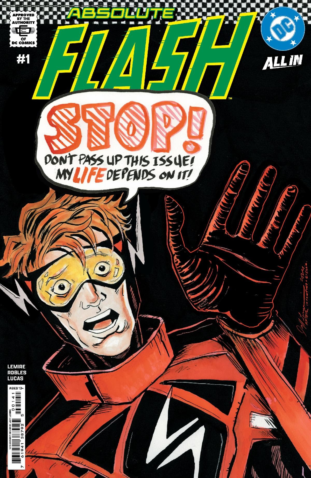 19/03/2025 ABSOLUTE FLASH #1 CVR I INC 1:25 JEFF LEMIRE CARD STOCK VARIANTS
