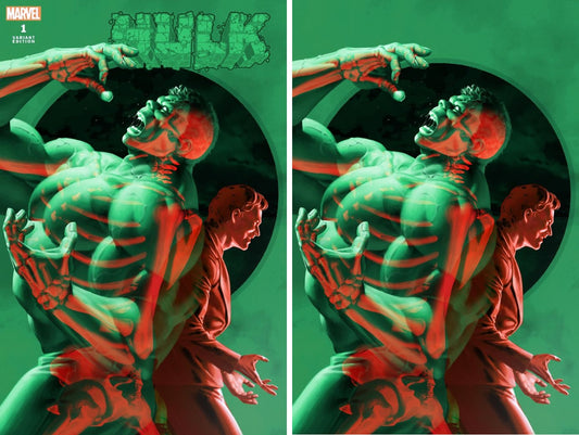 HULK #1 JUNGGUEN YOON DOUBLE-EXPOSURE TRADE/VIRGIN VARIANT SET LIMITED TO 500 SETS WITH COA, PRESENTATION BOX & 3D GLASSES