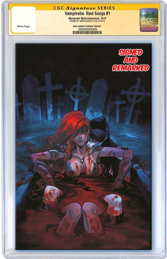 RED SONJA VAMPIRELLA #1 MIRKA ANDOLFO VARIANT LIMITED TO 500 CGC REMARK PREORDER