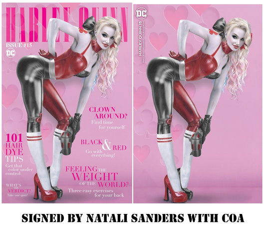 HARLEY QUINN #15 NATALI SANDERS TRADE/MINIMAL TRADE SET LIMITED TO 1500 SETS SIGNED WITH COA